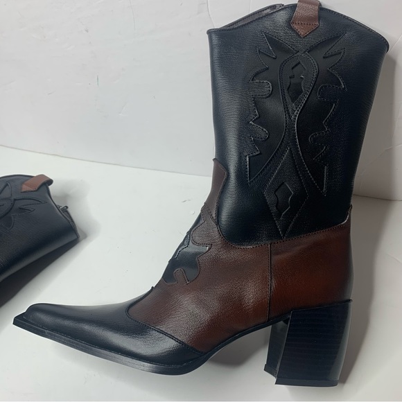 On Your Feet Bonanza Heeled Leather Western Boots - Picture 3 of 9